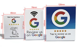 Custom NFC Contactless PVC Google recensioni Stand carte quadrato segno Social Media con interfaccia di comunicazione RFID - Product Image 3
