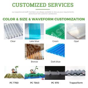 Lembaran Plastik PC Transparan Bergelombang, Papan Atap Polikarbonat Bahan Baku Berlapis UV Khusus - Product Image 2