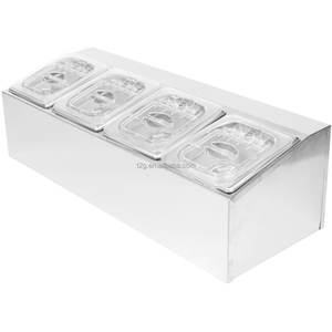 Nuevo Contenedor de Condimentos Comercial de Acero Inoxidable Plateado 201 304, Bandeja Gastronorm 1/6 GN con 4/6 Compartimentos - Product Image 3