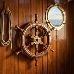 Handcrafted <b>Wooden</b> Ship Wheel Wall Decoration Antique Style Polished Technique TMI Brand Uttarakhand Love Theme for Home Decor - Product Image 3