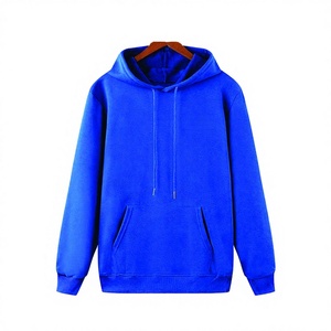 เสื้อสเวตเชิ้ตผ้าฟลีซมีฮู้ดสีน้ำเงินสำหรับผู้ชาย พิมพ์ลายโลโก้ด้านหน้า ทรงปกติ สไตล์ลำลอง ใส่ได้ในฤดูใบไม้ร่วง - Product Image 3