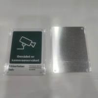 Plaque d'alerte de caméra en aluminium personnalisée Plaque en métal pour centre commercial Promotional Party Supply