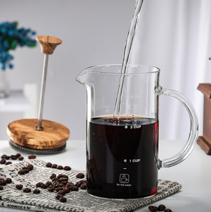 Cafetière à pression française en bambou naturel Urne en verre à double pression avec délicieux outil de thé de cuisine pour infuser du café - Product Image 5
