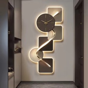Nouvelle Collection 2025 : Tableau Décoratif Moderne <span class=keywords><strong>de</strong></span> Luxe en Aluminium Effet Aquarelle avec Horloge LED – Art Mural Abstrait à Cadre Métallique - Product Image 3