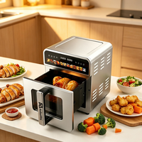 Friteuse à air moderne personnalisée 10L carrée à panier unique 1700W en acier inoxydable, cuisinière numérique contrôlée par application, certifiée CE