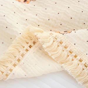 ผ้าห่อตัวเด็กอ่อนเนื้อมัสลิน 2 ชั้น ผ้าห่มเด็ก ระบายอากาศได้ดี ผลิตจากผ้าฝ้ายผสมใยไผ่ ลายดอกไม้สไตล์วินเทจ - Product Image 2