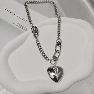 Collares con Colgante de Corazón Tridimensional con Cadena Gruesa Estilo Punk, Joyería Unisex - Product Image 5