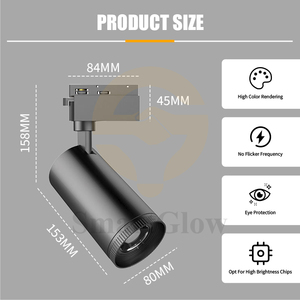 Zoomable đèn 15W 20W 30W dẫn theo dõi ánh sáng thông minh Dimmable hệ thống điều khiển 355 độ xoay COB Chip tập trung theo dõi ánh sáng - Product Image 3