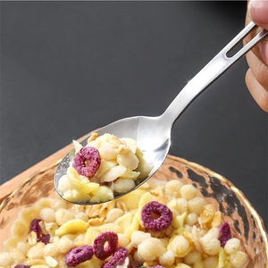 Juego de cubiertos de acero inoxidable para acampada y exteriores, cuchillo portátil, tenedor, cuchara, Occidental, con anillo - Product Image 6