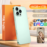 Nouveau Smartphone 16 Pro Max 5G 2026, 16 Go + 1 To, Double SIM, 8000 mAh, Écran AMOLED 7,3 pouces, Deca Core, 108 MP, CDMA, Anglais, 120 Hz, Android 14, Snapdragon