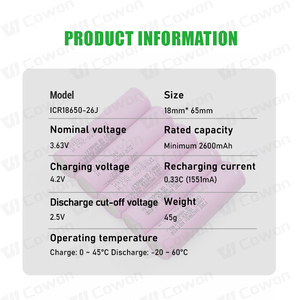 3.7V Li Ion ICR18650-26J 3.6V 2600mAh 2200mAh 2500mAh 3000mAh Rechargeable 2C 18650 Li-ion Battery for Toys - Product Image 2