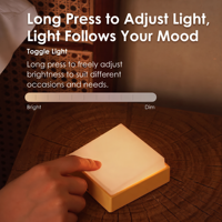 Lampe de nuit LED créative nordique jaune/blanche avec interrupteur à bascule, rechargeable, magnétique, à intensité variable, ambiance lumineuse