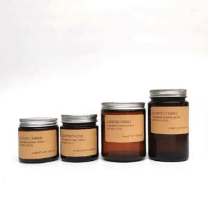 Tarro de almacenamiento de vidrio transparente/ámbar de 4oz, 8oz, 16oz con serigrafía, estampado dorado, acabado esmerilado y tapa de bambú - Product Image 1