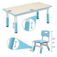Ensemble Table et Chaises pour Enfants Réglable en Hauteur, Bureau pour Tout-Petits avec Sièges, Table et Chaises d'Étude Scolaire, Table de Maternelle