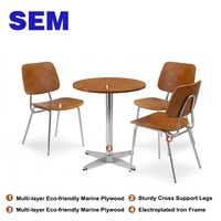 Tables et chaises de café de luxe SEM, en bois, en contreplaqué marin, pour restaurants, fabricant de mobilier commercial