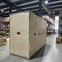 Caisse en bois massif de qualité industrielle avec bordure en acier robuste, en contreplaqué épais, pour pièces de machines lourdes, pliable
