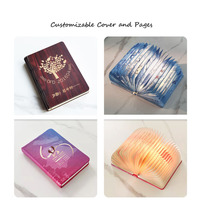 Lampe de lecture en bois personnalisable, vente directe usine, 5 couleurs, lampe de chevet pliable en papier LED