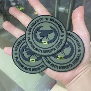 No Minimum MOQ Custom 3D Soft PVC Hat logo Heat Embossed Rubber Silicone PVC <b>Patch</b> <b>Sew</b> <b>on</b> Rubber <b>Patches</b> - Product Image 3