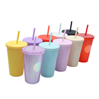 Ensemble de tasses à café en plastique de style américain 3 pièces portables avec tasse Durian avec paille et couvercle pour une utilisation en extérieur pour la rentrée scolaire