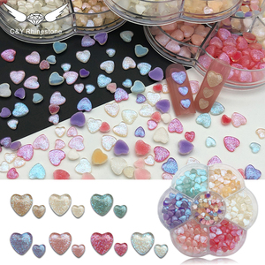 CY Mixed 3D Nail Charms Mixed Resin Heart Jewelry para DIY Nail Art Kit Decoración - Product Image 1