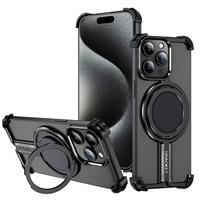 Coque de téléphone transparente de luxe de haute qualité, en alliage de titane métallique, pour iPhone 16 15