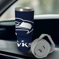 Gobelet isotherme classique en acier inoxydable de 30 oz, écologique, avec motif casque des Seattle Seahawks, 50e anniversaire, en stock aux États-Unis