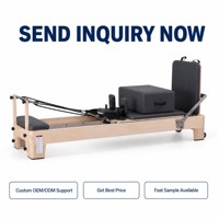 Máquina de Pilates Reformer de Madera de Arce Blanca con Estructura de Aleación de Aluminio, Equipo de Entrenamiento de Core para el Hogar y el Estudio