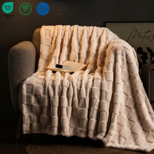 Gran oferta de mantas de lana de franela, juego de cama doble para invierno, manta de lana de Sherpa de franela - Product Image 1