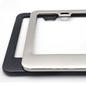 Cadre de plaque d'immatriculation en aluminium mat personnalisé avec embouts à vis, supports de plaques d'immatriculation noirs pour véhicules américains - Product Image 4