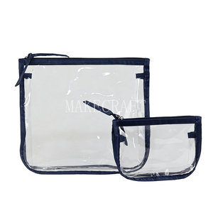 Transparent PVC Fashion Handbag Organizer 2-Piece Zipper <b>Storage</b> Set with Handle for Travel Tote Bag Made in China - Product Image 5