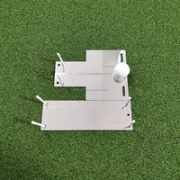Set Cermin Golf SwingPerefect Golf Steel Golf Putting Mirror Bentuk-T & Cermin Bahu dengan Ukiran Laser, Alat Bantu Latihan Putting Dua Sisi