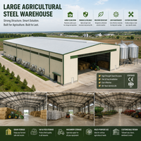 Bâtiment Agricole Préfabriqué en Acier Léger Industriel, Entrepôt à Grande Portée avec Panneaux Sandwich Colorés, Certifié ISO9001