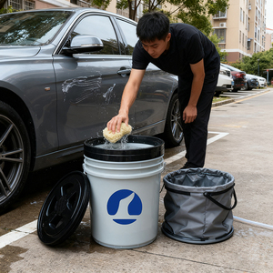 5 galones 20L 30L 25L 60L Fábrica al por mayor Cubo de lavado de coches Gama tapa de plástico de alta calidad Cubo redondo para detalles de automóviles para la venta - Product Image 2