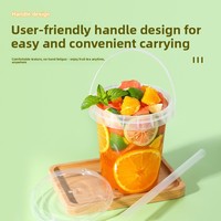 Seau en PP de style influenceur pour thé aux fruits et aux herbes, multi-usages, grande capacité, portable, usage commercial, logo personnalisable