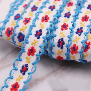 Pizzo ricamato piccolo nastro etnico floreale accessori abbigliamento fai da te accessori gioielli - Product Image 4