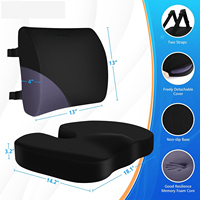 Sangle réglable oreiller de soutien lombaire utilisation au bureau sciatique soulagement de la douleur coussins de chaise couverture lavable mousse à mémoire voiture voyage