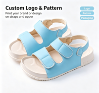 Sandalias de tiras para niñas, diseño de gatito rosa y diablo morado, suela de EVA, cierre de velcro, zapatos casuales de verano para niños