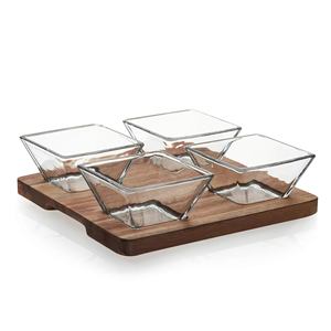 Creative Divided <b>Snack</b> <b>Tray</b> For Home Use Food Serving Plate With Compartment Wooden <b>Trays</b> For Dried Fruit Candy Storage - Product Image 2