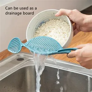 Zenidoo Nouveau Passoire pliable écologique en plastique PP avec poignée en forme de croissant pour riz, fruits et pâtes, lavage à la main uniquement - Product Image 6