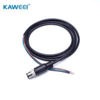 Kabel tahan air IP67 IP68 Male M12, kabel 2 3 4 5 6 7 8 9 10pin tahan air