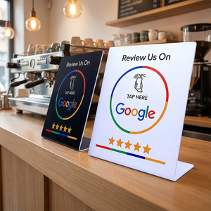 Support de table en PVC avec puce NFC, étanche, pour un accès <span class=keywords><strong>facile</strong></span> à la page d'entreprise Google <span class=keywords><strong>et</strong></span> aux avis clients - Product Image 3