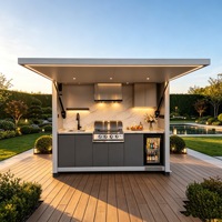 SUBEI Draagbare Waterdichte BBQ Grill Roldeur RVS Keukenmeubel voor Tuin, Hotel, Strand & Kamperen