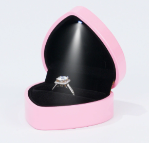 Luxury Heart Shape LED <b>Ring</b> <b>Box</b> Jewelry Gift Packaging Case for Engagement Wedding <b>Proposal</b> Custom Logo and gift store - Product Image 4