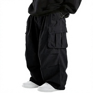 2026 Trending <b>Men's</b> Baggy Cargo Pants <b>Wide</b> <b>Leg</b> Multi Pocket Streetwear Utility <b>Trousers</b> OEM - Product Image 1
