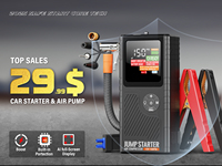 Démarreur portable 12V PLUS pour voiture et camion avec compresseur de pompe à air 150 PSI, gonfleur de pneus 8000 mAh 1700 A