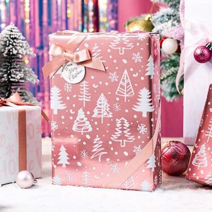 Christmas Wrapping <b>Paper</b> Luxury metallic shiny pink double-side Christmas tree <b>pattern</b> wrapping <b>paper</b> Vintage Wrapping <b>Paper</b> - Product Image 2