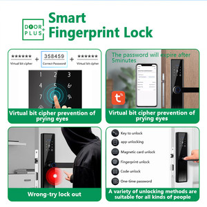 Doorplus Keyless Smart <strong>Lock</strong> <strong>with</strong> Wifi Fingerprint Access for Aluminum Steel <strong>Security</strong> Digital Door Handle <strong>Lock</strong> - Product Image 2