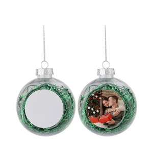 Ornamen bola gantung pohon Natal sublimasi pita bola 80mm dalam cetakan kustom - Product Image 1