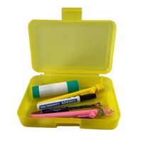 Boîte de rangement en plastique PP transparente et colorée pour la maternelle, boîte à jouets, trousse à crayons, boîte à crayons de couleur, organisateur de table 20x13.5x5cm