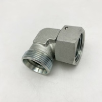 Adaptor Selang Hidrolik 2C9-36 90 Derajat Elbow JIC NPT, Fitting Hidrolik 90 Derajat Baja Karbon 2C9